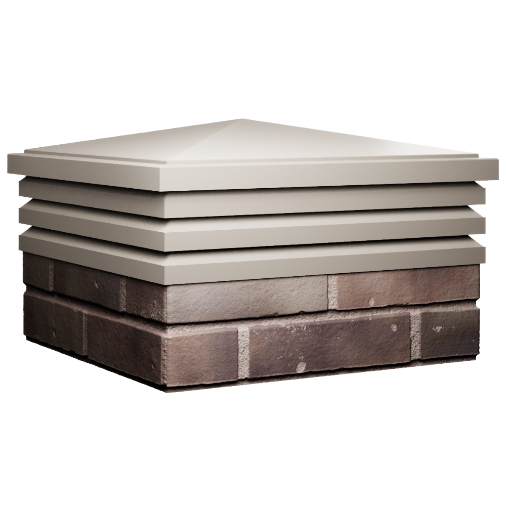 Колпак Zking Бона ХайТек Бежевый на столб 2х2 кирпича (513х513мм) в Кирове фото