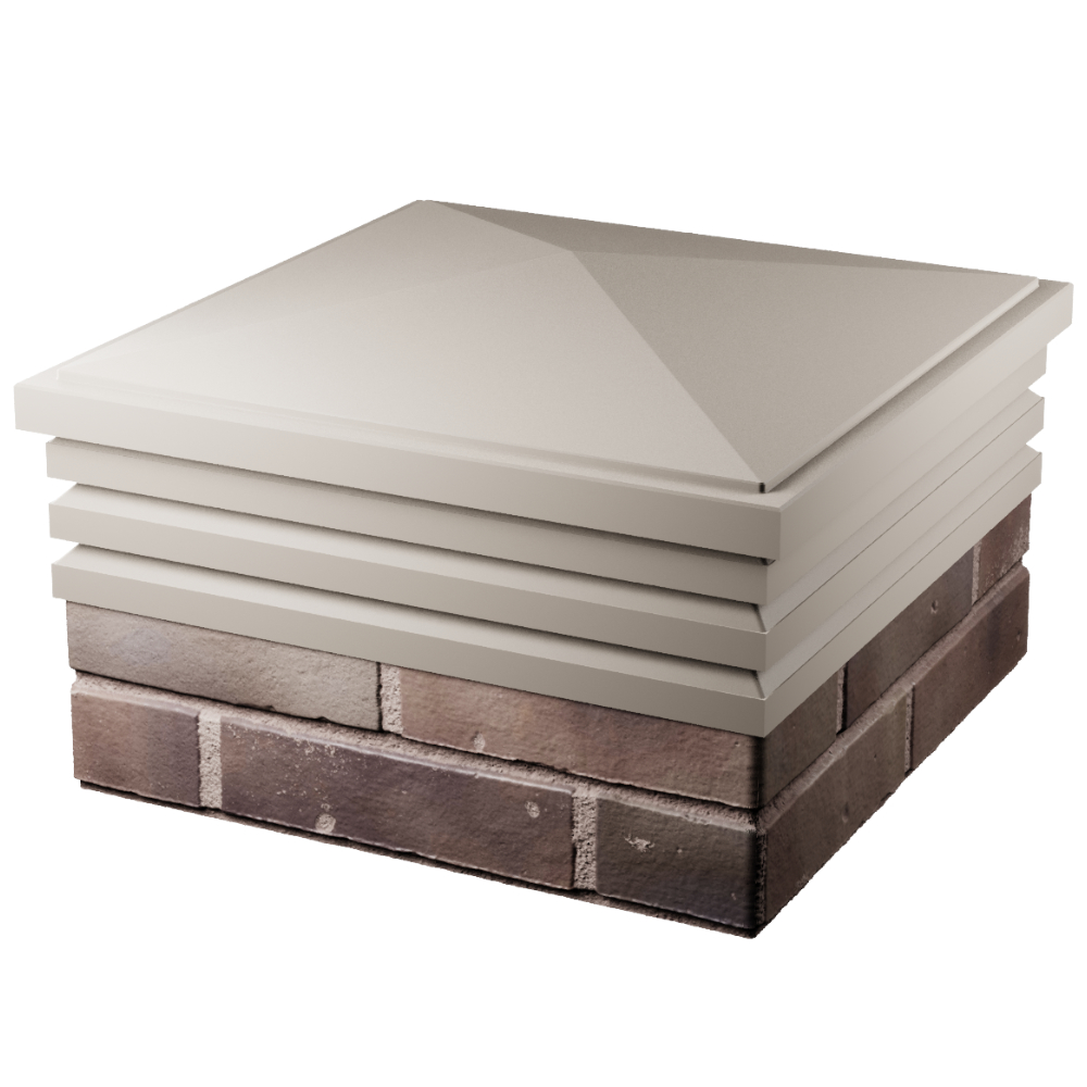 Колпак Zking Бона ХайТек Бежевый на столб 2х2 кирпича (513х513мм) в Кирове фото