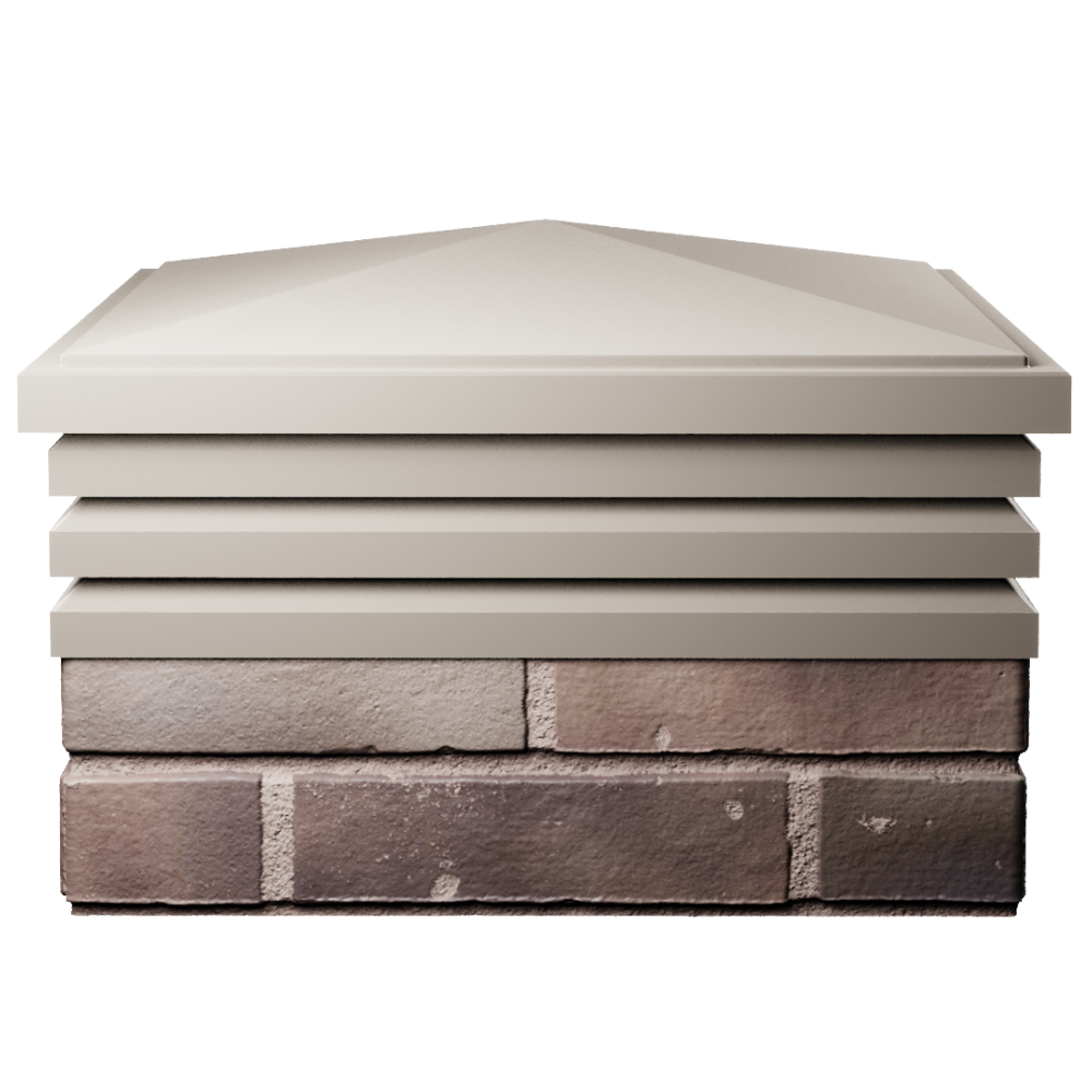 Колпак Zking Бона ХайТек Бежевый на столб 2х2 кирпича (513х513мм) Киров фото