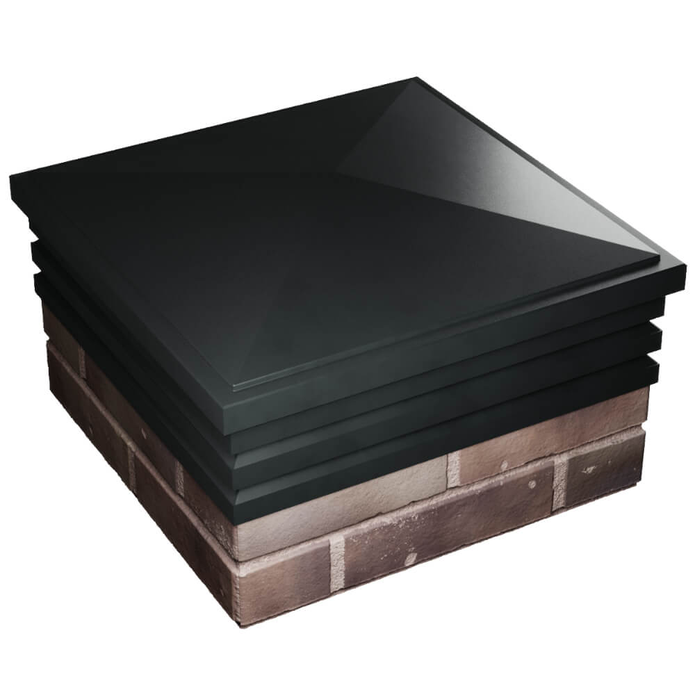 Колпак Zking Бона ХайТек Черный на столб 2х2 кирпича (513х513мм) в Кирове фото