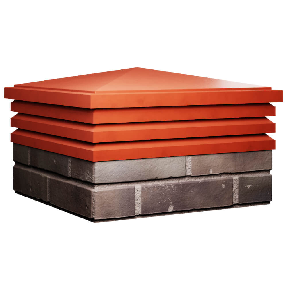 Колпак Zking Бона ХайТек Красный на столб 2х2 кирпича (513х513мм) в Кирове фото