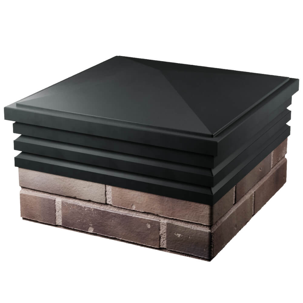 Колпак Zking Бона ХайТек Черный на столб 2х2 кирпича (513х513мм) в Кирове фото