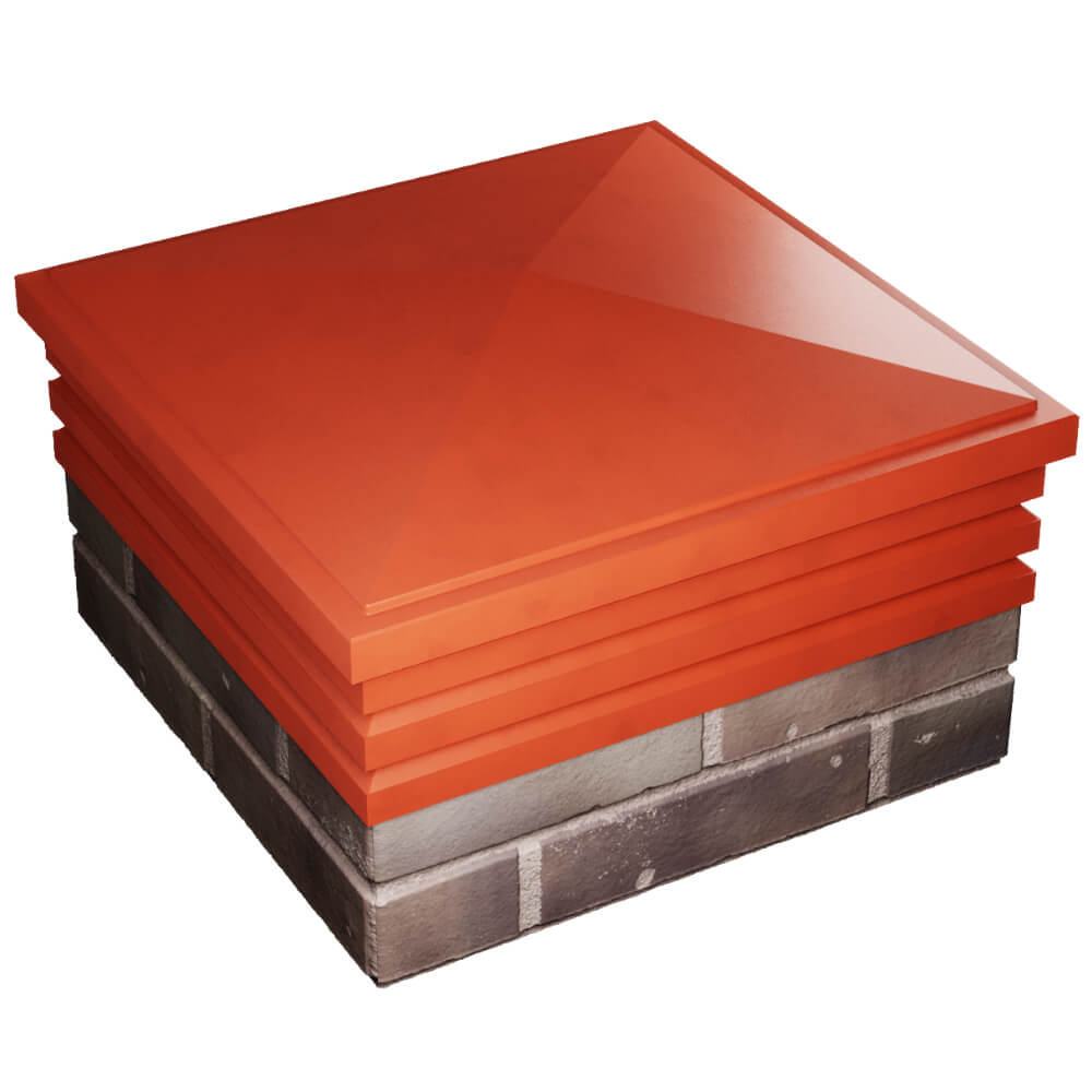 Колпак Zking Бона ХайТек Красный на столб 2х2 кирпича (513х513мм) в Кирове фото