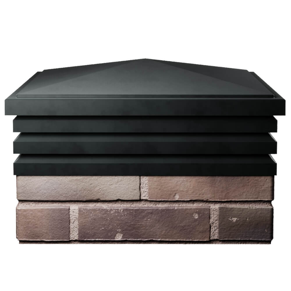 Колпак Zking Бона ХайТек Черный на столб 2х2 кирпича (513х513мм) Киров фото