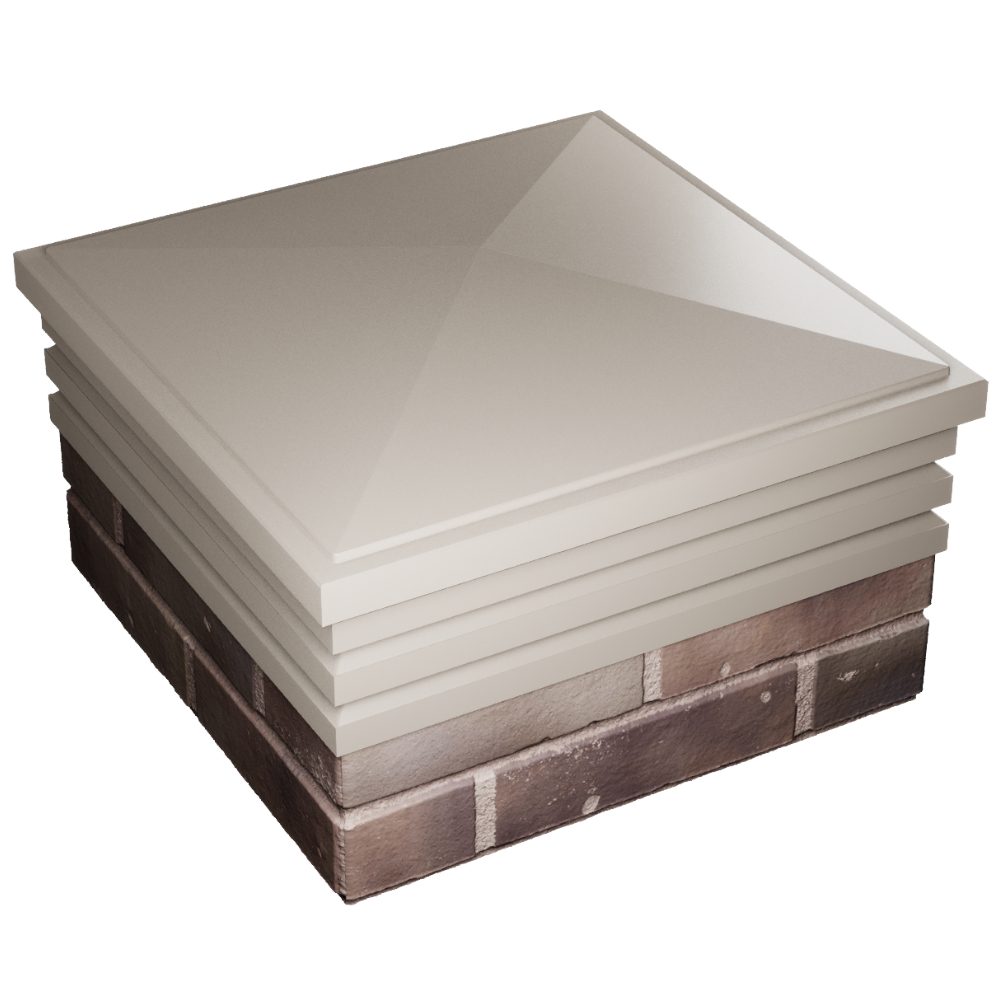 Колпак Zking Бона ХайТек Бежевый на столб 2х2 кирпича (513х513мм) в Кирове фото